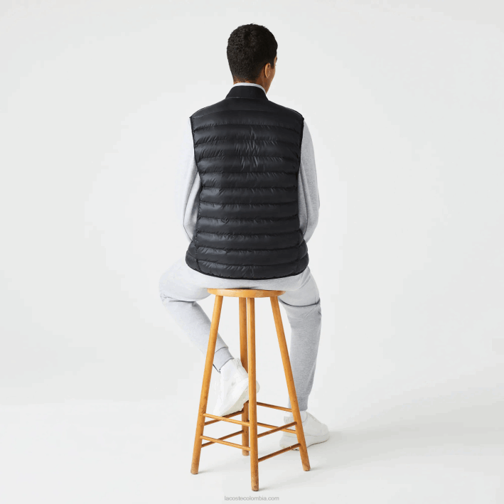 hombres Lacoste 6F241252 negro 031 chaleco acolchado repelente al agua