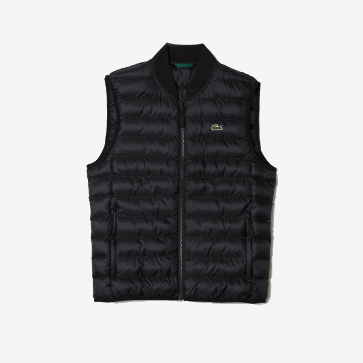 hombres Lacoste 6F241252 negro 031 chaleco acolchado repelente al agua