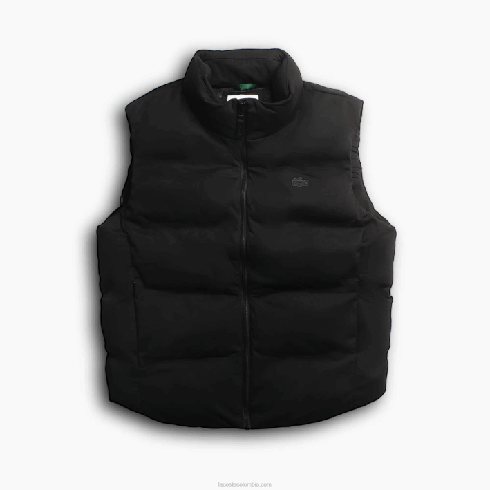 hombres Lacoste 6F241259 negro 031 chaleco con capucha plegable