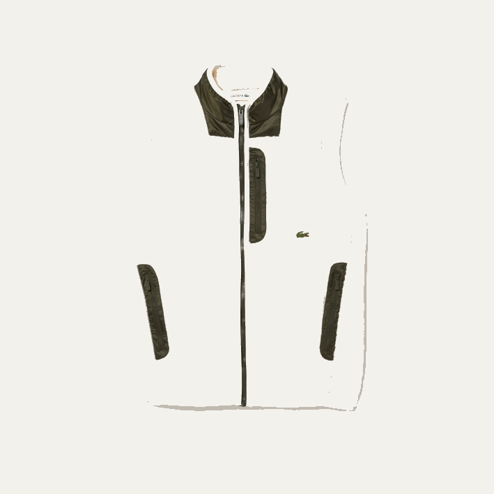 hombres Lacoste 6F241263 blanco caqui verde u9n chaleco polar sherpa