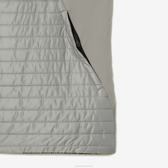 hombres Lacoste 6F24384 wix negro gris chaleco sport acolchado reversible