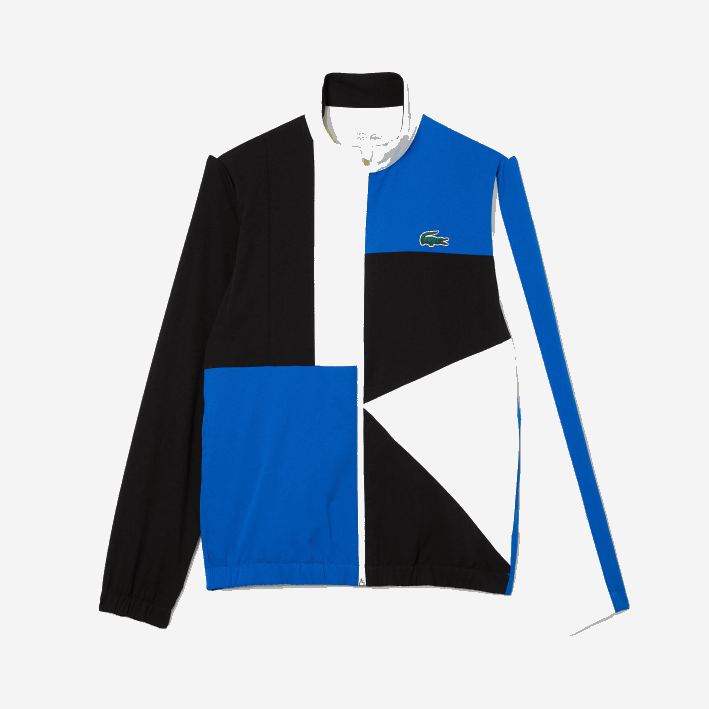 hombres Lacoste 6F241144 blanco negro azul amarillo l74 chándal deportivo de tenis con estampado de cocodrilo