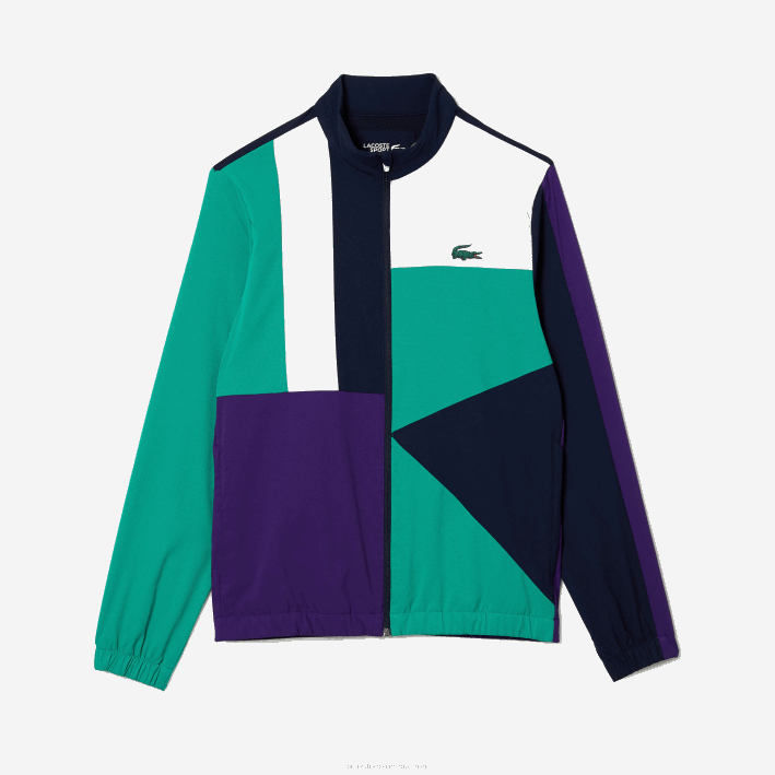 hombres Lacoste 6F241145 azul marino verde violeta blanco xsb chándal deportivo de tenis con estampado de cocodrilo