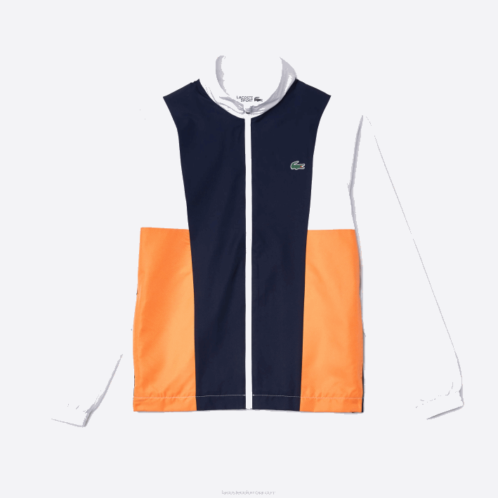 hombres Lacoste 6F241156 blanco naranja azul marino 8ty chándal deportivo con bloques de colores