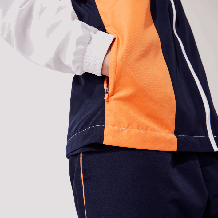 hombres Lacoste 6F241156 blanco naranja azul marino 8ty chándal deportivo con bloques de colores