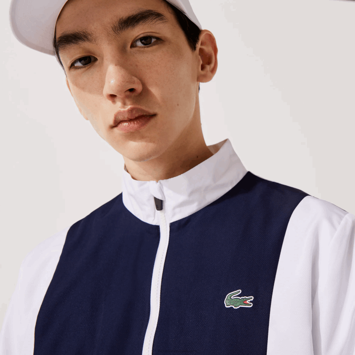 hombres Lacoste 6F241156 blanco naranja azul marino 8ty chándal deportivo con bloques de colores