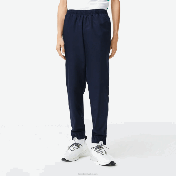 hombres Lacoste 6F241172 azul marino 423 chándal de tenis con estampado deportivo