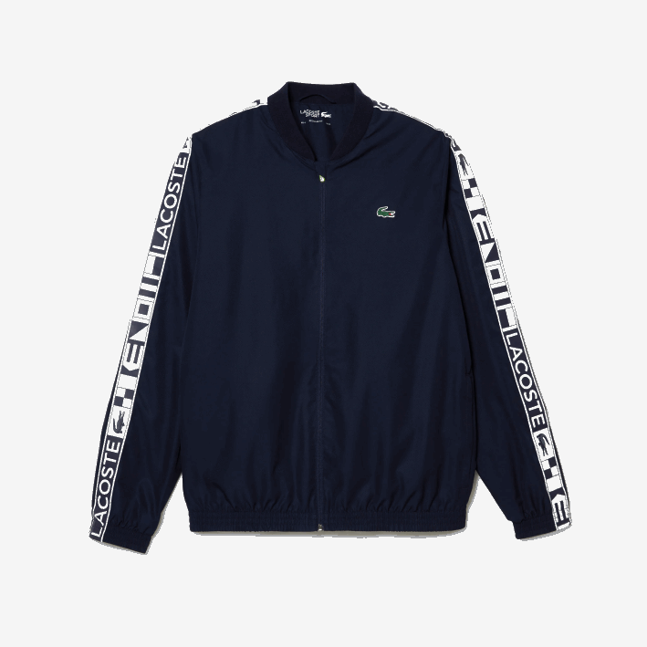 hombres Lacoste 6F241172 azul marino 423 chándal de tenis con estampado deportivo