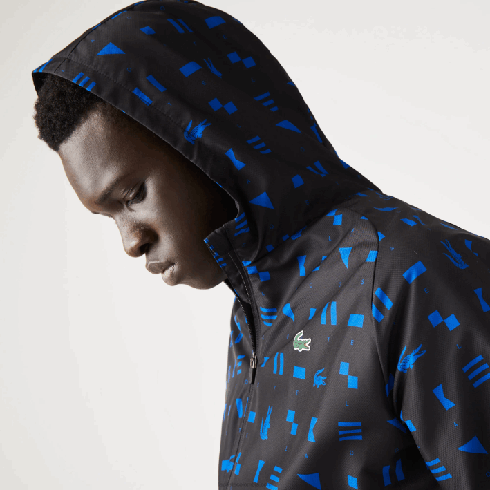 hombres Lacoste 6F241195 azul negro t92 chándal deportivo de tenis