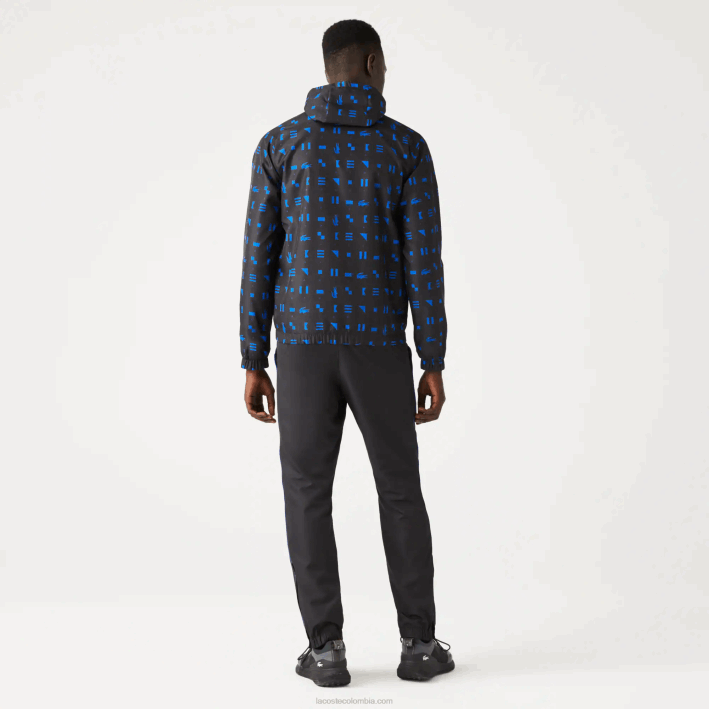 hombres Lacoste 6F241195 azul negro t92 chándal deportivo de tenis