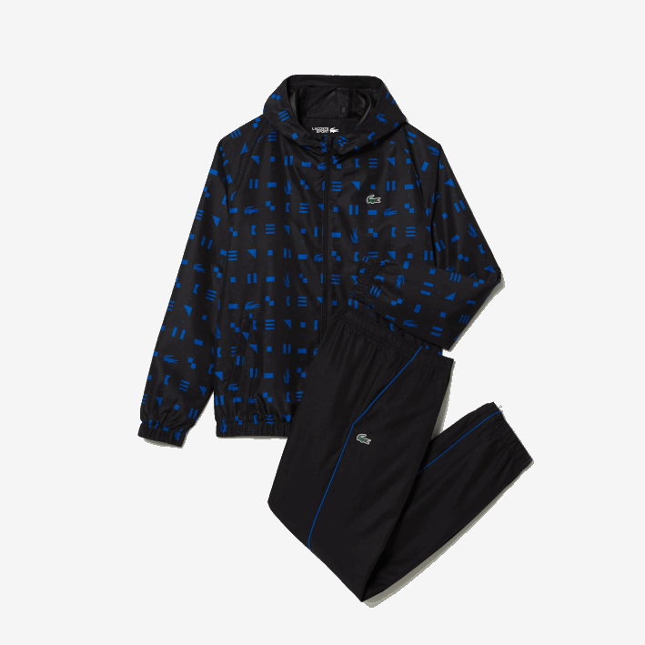 hombres Lacoste 6F241195 azul negro t92 chándal deportivo de tenis