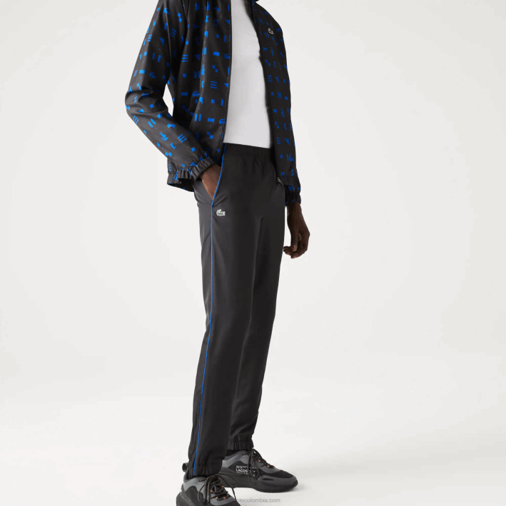 hombres Lacoste 6F241195 azul negro t92 chándal deportivo de tenis