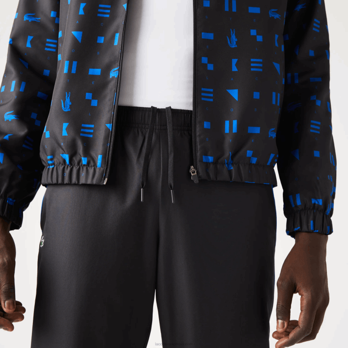 hombres Lacoste 6F241195 azul negro t92 chándal deportivo de tenis