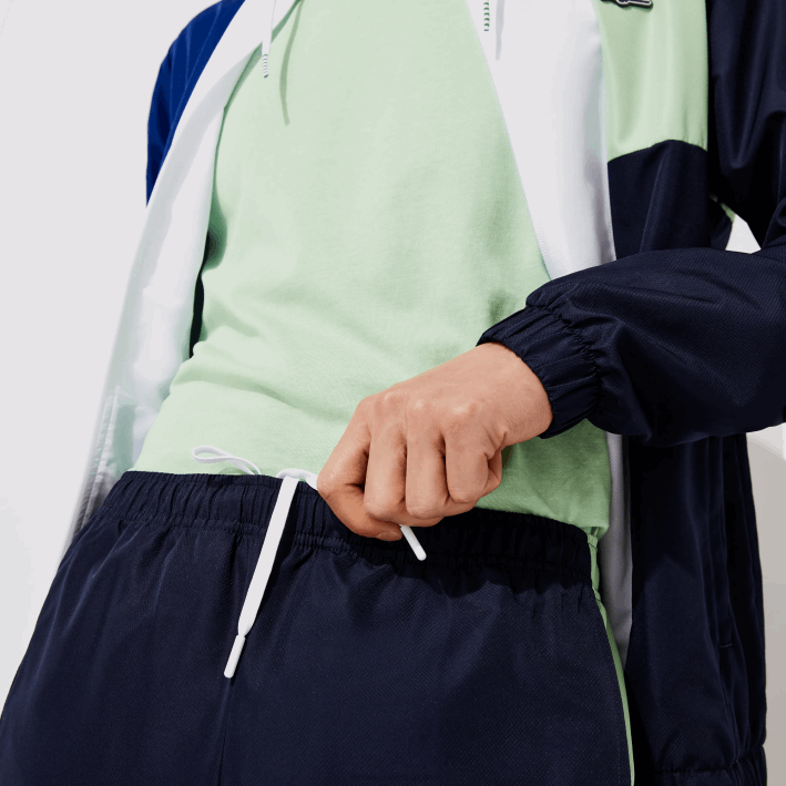 hombres Lacoste 6F241201 verde azul marino blanco cn1 chándal deportivo con bloques de color