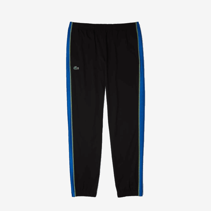 hombres Lacoste 6F2428 negro azul amarillo ayf jogger de tenis con cuello alto
