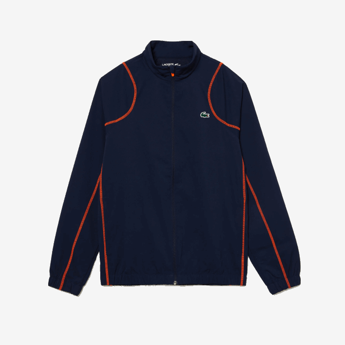 hombres Lacoste 6F2429 azul marino naranja xig jogger de tenis con cuello alto