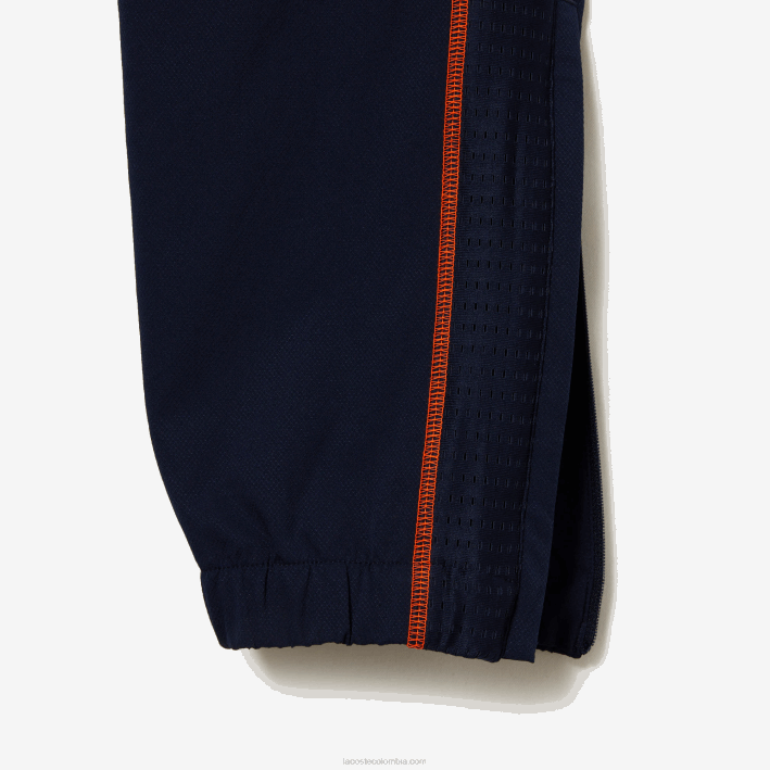 hombres Lacoste 6F2429 azul marino naranja xig jogger de tenis con cuello alto