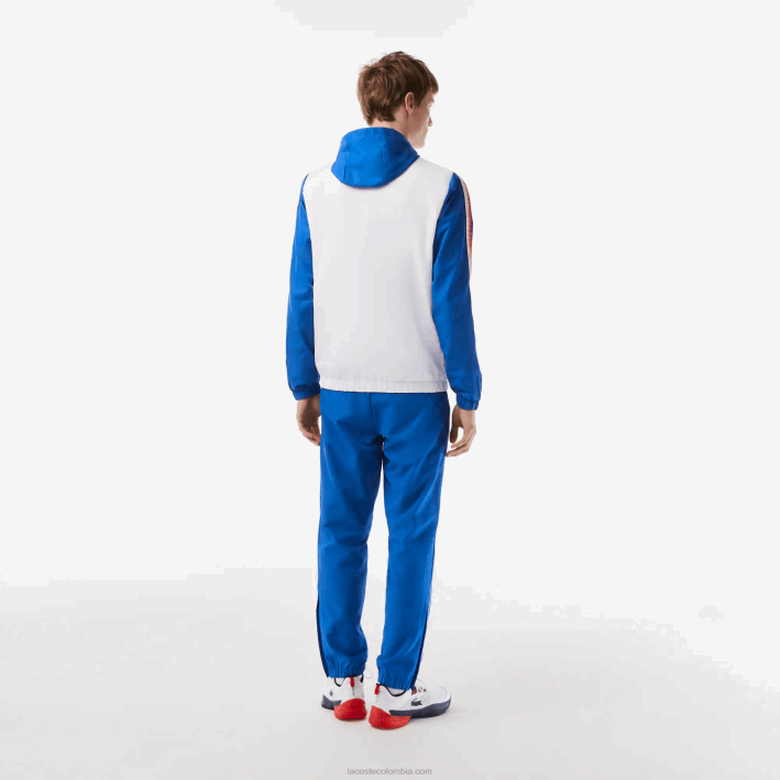 hombres Lacoste 6F24341 blanco azul blanco wmi jogger de tenis regular fit