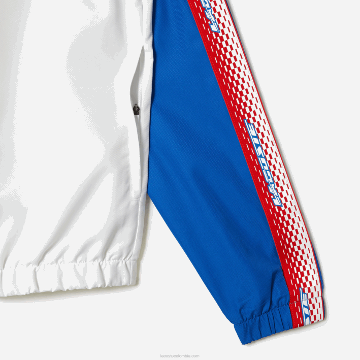 hombres Lacoste 6F24341 blanco azul blanco wmi jogger de tenis regular fit