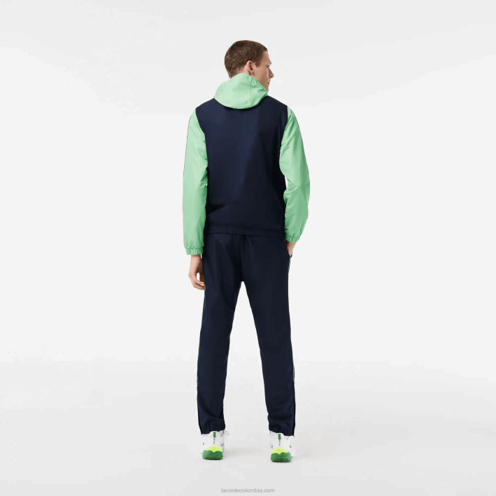 hombres Lacoste 6F24343 azul marino verde wti jogger de tenis regular fit