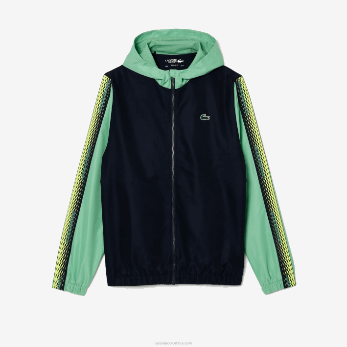 hombres Lacoste 6F24343 azul marino verde wti jogger de tenis regular fit