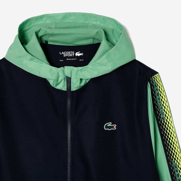 hombres Lacoste 6F24343 azul marino verde wti jogger de tenis regular fit