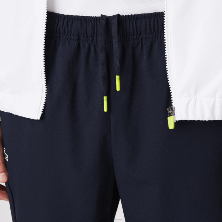 hombres Lacoste 6F24996 blanco morado azul marino y03 chándal deportivo de tenis con bloques de color