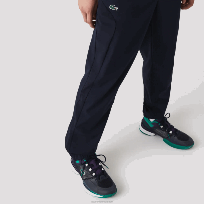 hombres Lacoste 6F24996 blanco morado azul marino y03 chándal deportivo de tenis con bloques de color