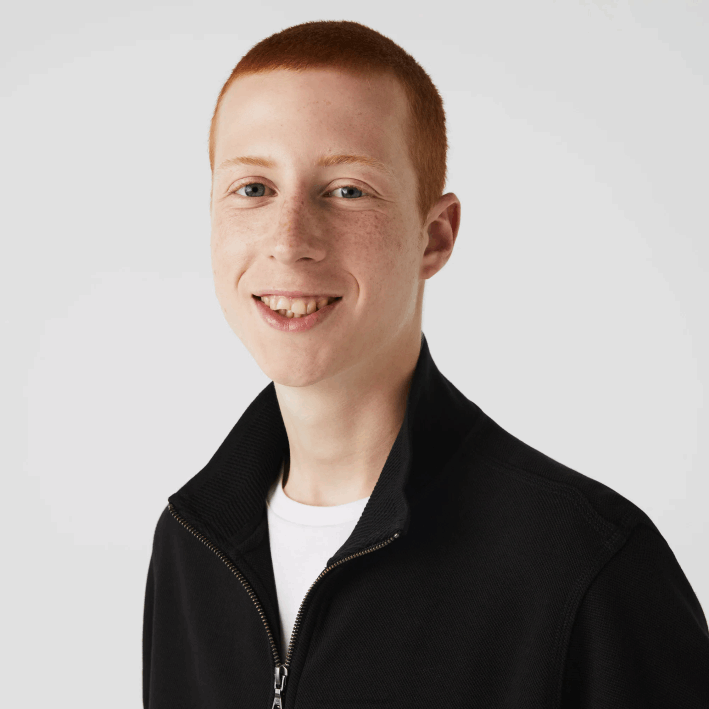 hombres Lacoste 6F241034 negro 031 chamarra polar de piqué con cuello alto y cremallera