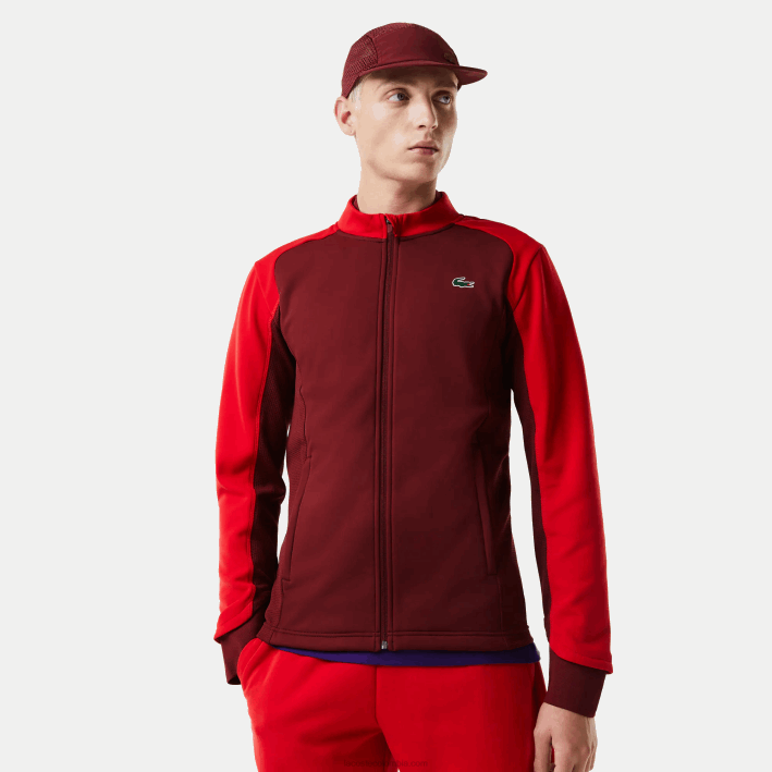 hombres Lacoste 6F241076 rojo burdeos 6hj chaqueta térmica deportiva de golf