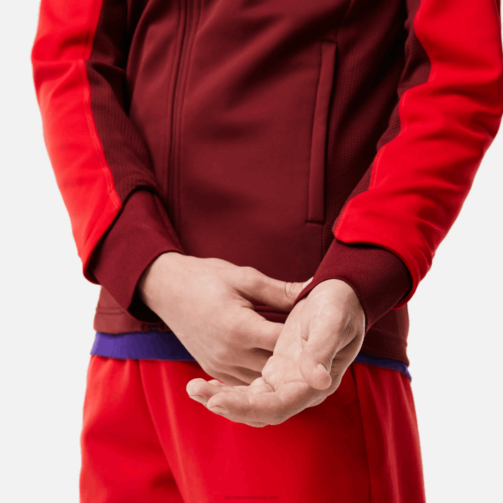 hombres Lacoste 6F241076 rojo burdeos 6hj chaqueta térmica deportiva de golf