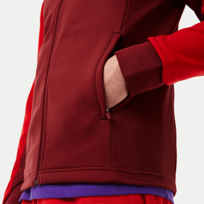 hombres Lacoste 6F241076 rojo burdeos 6hj chaqueta térmica deportiva de golf