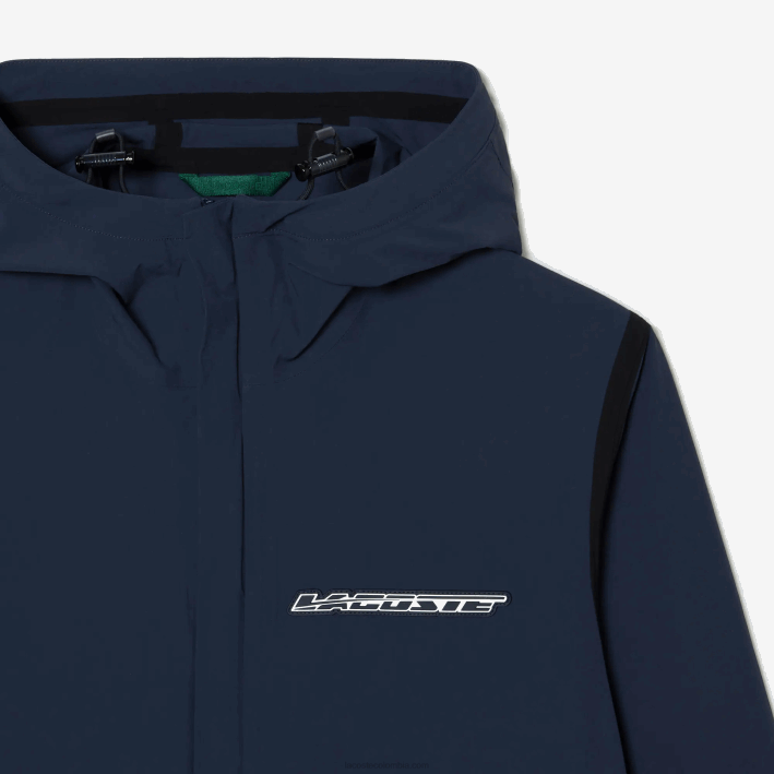 hombres Lacoste 6F2410 kxe azul chamarra corta de poliamida reciclada