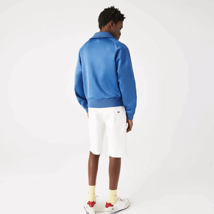 hombres Lacoste 6F241203 azul hn8 chamarra con cremallera y cuello alto de cocodrilo