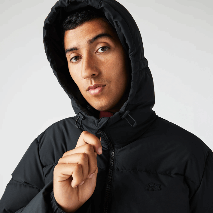 hombres Lacoste 6F241210 negro 031 chamarra acolchada repelente al agua