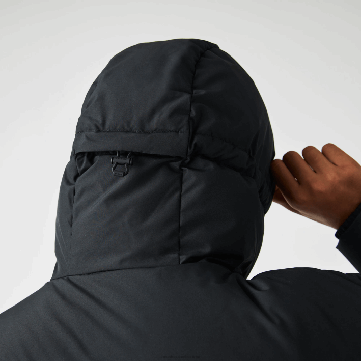 hombres Lacoste 6F241210 negro 031 chamarra acolchada repelente al agua