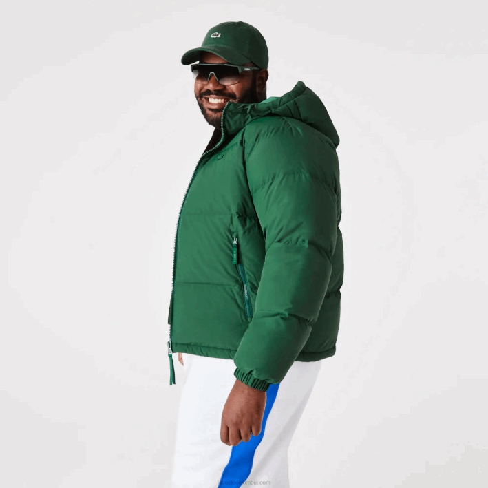 hombres Lacoste 6F241211 verde 132 chamarra acolchada repelente al agua