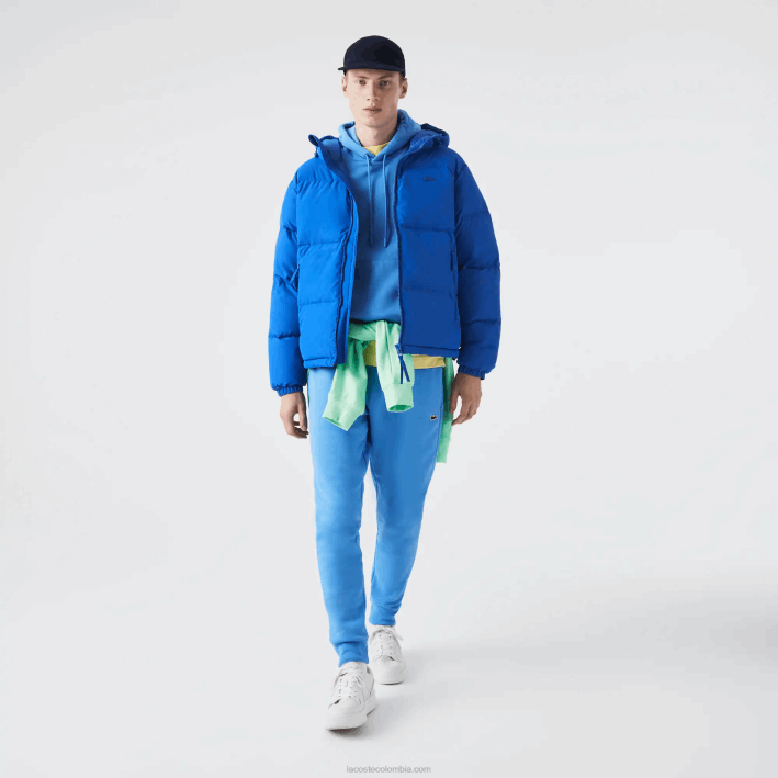 hombres Lacoste 6F241213 k1q azul chamarra acolchada repelente al agua