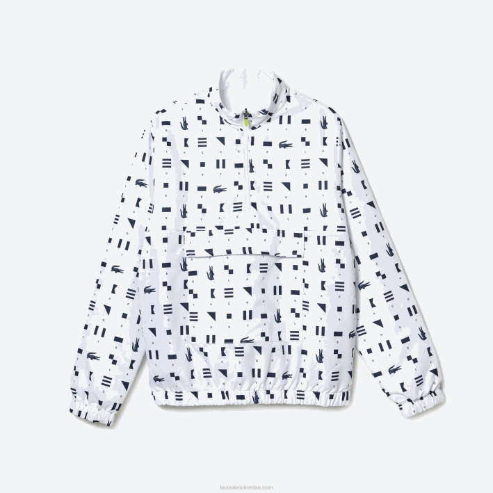 hombres Lacoste 6F241237 blanco azul marino 0l3 chamarra tenis sport reversible hidrorrepelente