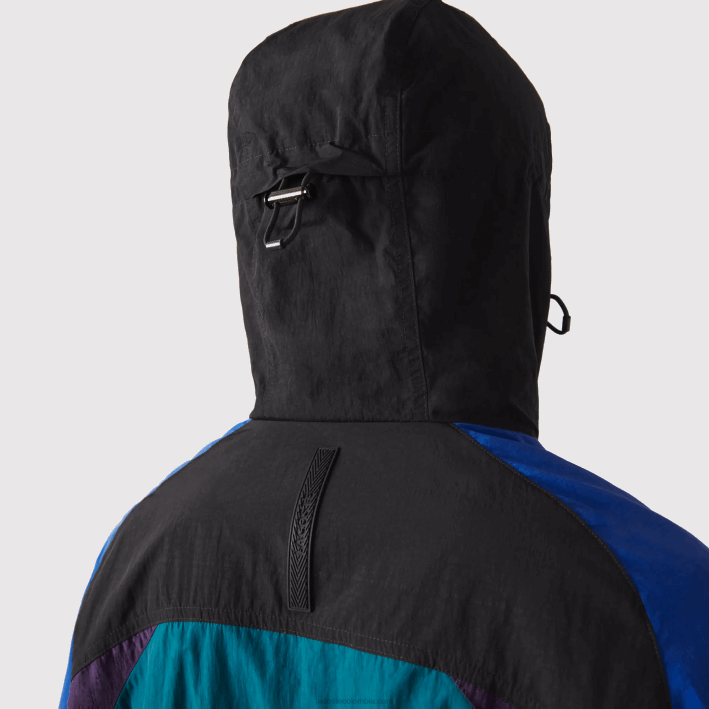 hombres Lacoste 6F241239 verde azul púrpura negro tr4 chamarra Heritage con diseño colour block