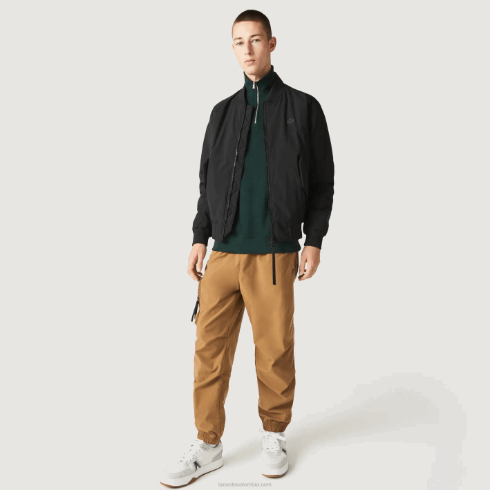 hombres Lacoste 6F241242 negro 031 chaqueta bomber acolchada con aislamiento