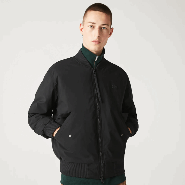 hombres Lacoste 6F241242 negro 031 chaqueta bomber acolchada con aislamiento