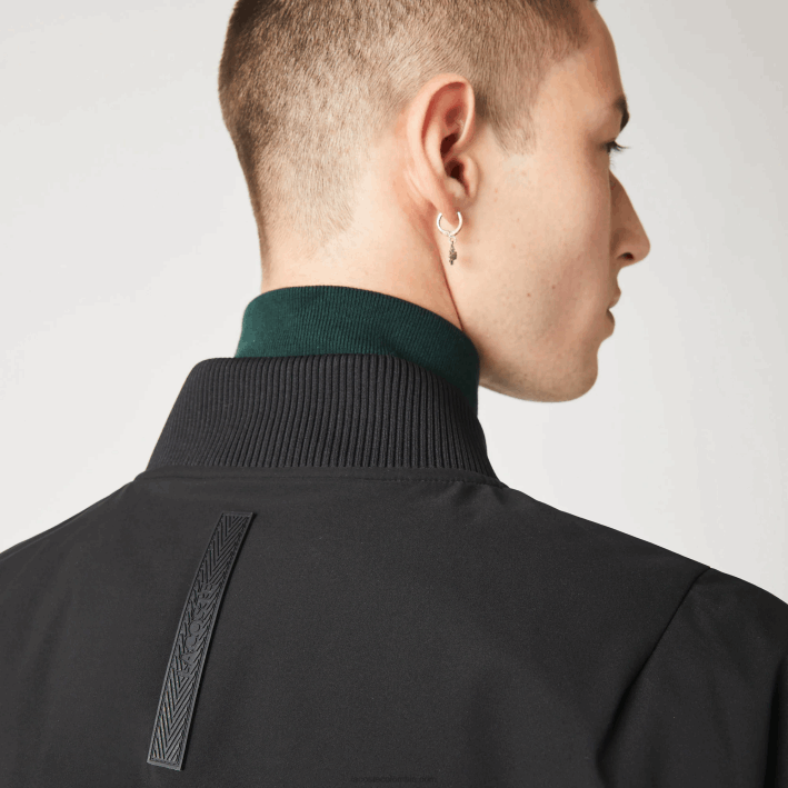 hombres Lacoste 6F241242 negro 031 chaqueta bomber acolchada con aislamiento