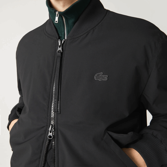 hombres Lacoste 6F241242 negro 031 chaqueta bomber acolchada con aislamiento