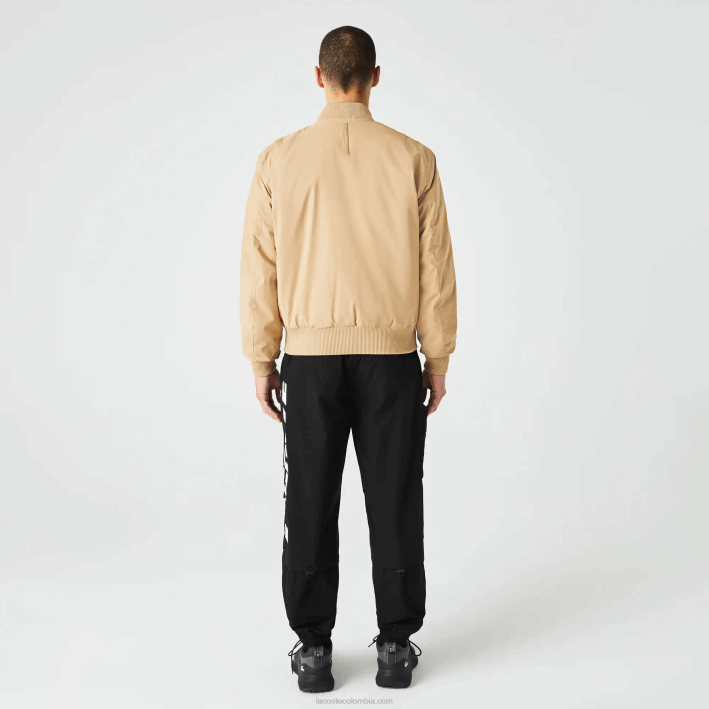 hombres Lacoste 6F241243 beige 02s chaqueta bomber acolchada con aislamiento