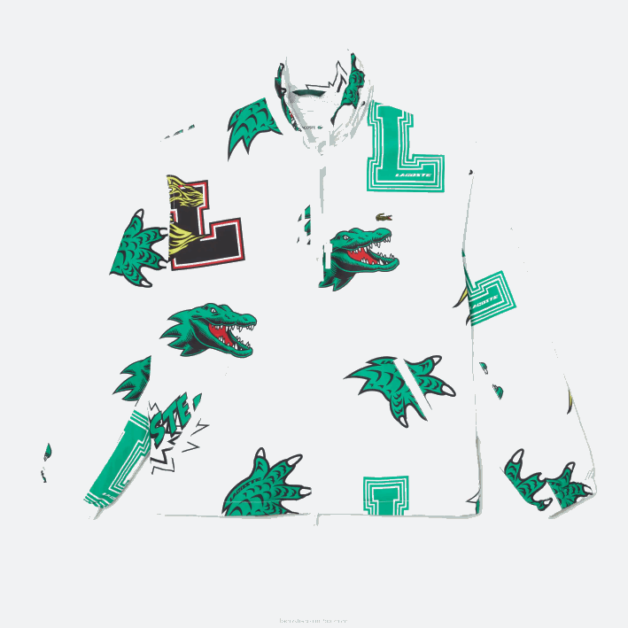 hombres Lacoste 6F241245 blanco sbh chaqueta de tafetán repelente al agua