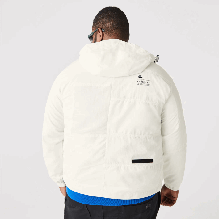 hombres Lacoste 6F241249 blanco b5l chaqueta con efecto patchwork