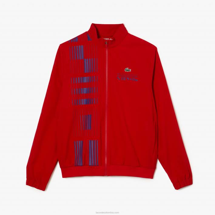 hombres Lacoste 6F241266 rojo púrpura trf chamarra sport x novak djokovic