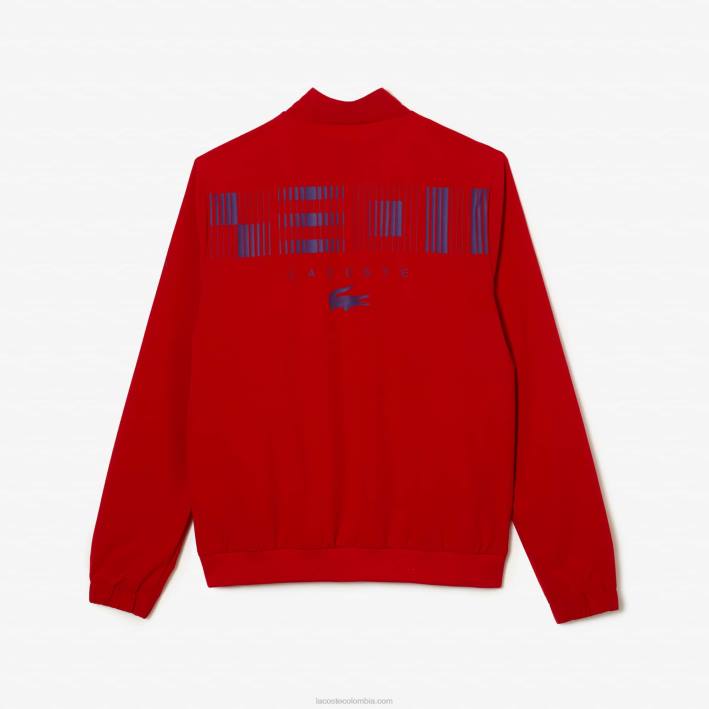hombres Lacoste 6F241266 rojo púrpura trf chamarra sport x novak djokovic