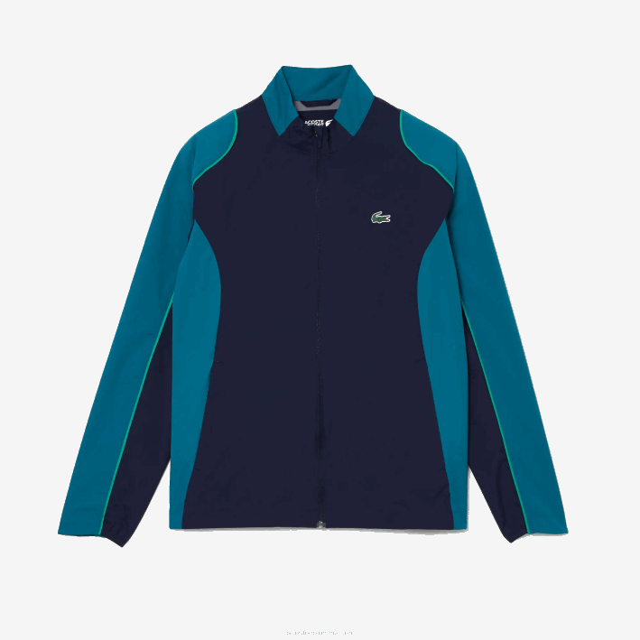 hombres Lacoste 6F241277 azul marino verde 6h2 chamarra de golf plegable deportiva